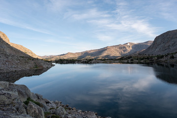 Fototapeta na wymiar reflected mountain lake