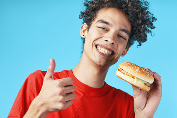 man eating sandwich