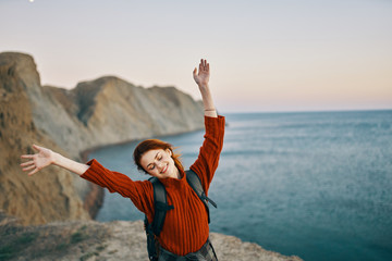 happy woman on the beach