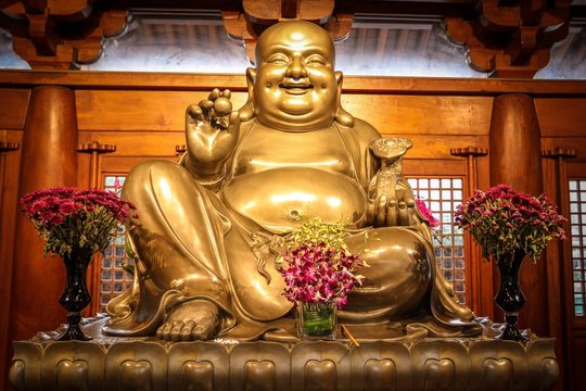 Buddha images in different shapes. Shanghai China Jade Temple September 2019