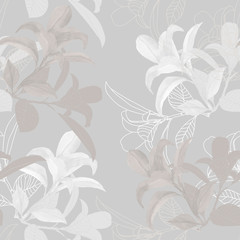 Watercolor beautiful branch.Pattern seamless on a colored background. - 312709369