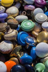 colorful old vintage antique doorknobs