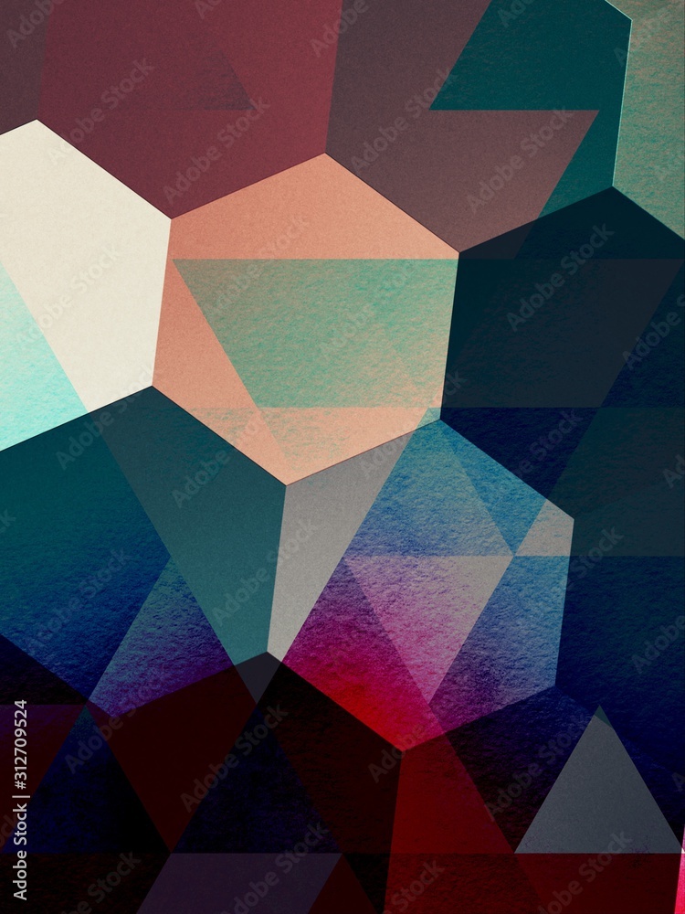 Wall mural geometric colorful pattern background. background texture wall and have copy space for text. picture