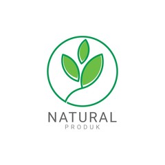 Natural and organic logo in modern design. Natural logo template for branding, corporate identity, packaging and business card.