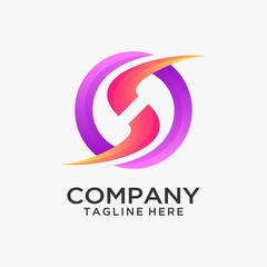 Letter S business logo in circle design 