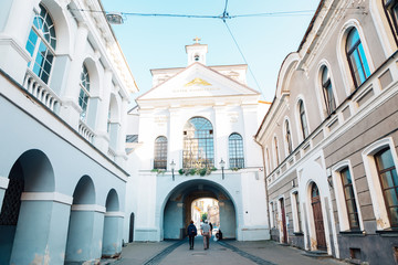 Fototapeta na wymiar Gate of Dawn at old town in Vilnius, Lithuania