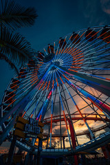 Ferris wheel on the pier, in Santa Monica, California