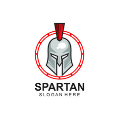 Spartan Helmet Logo Design Vector