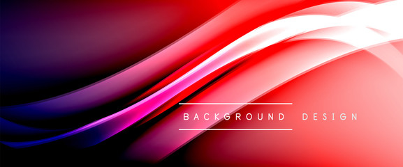 Dynamic trendy fluid color gradient abstract background with flowing wave lines. Vector Illustration