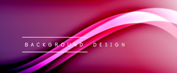 Dynamic trendy fluid color gradient abstract background with flowing wave lines. Vector Illustration