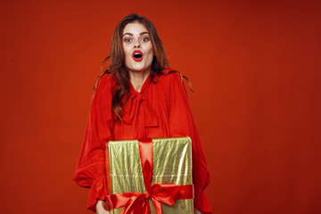 young woman with gift