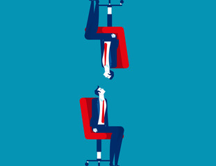 Differences between human. Concept business person vector illustration, Watching, Upside Down