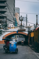 Fototapeta na wymiar A tricycle in Binondo, Manila, The Philippines