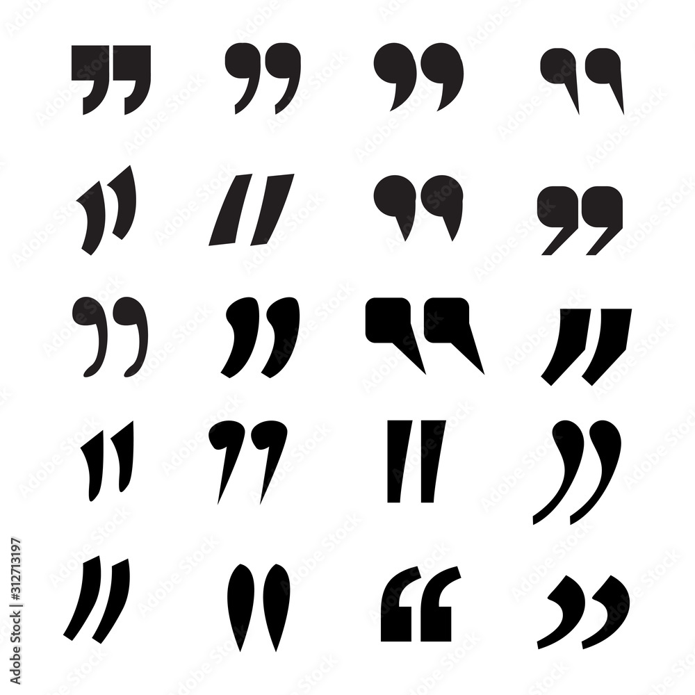 Fototapete quotes marks. vector icon quotation marking quote mark comma double commas speech punctuation text