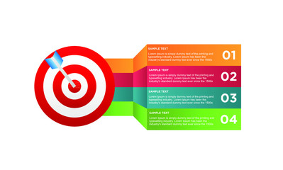 infographic target with 4 step element. Business concept with four options and number, steps or processes. data visualization. Vector illustration.