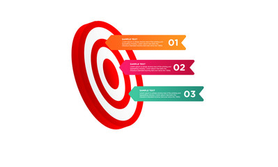 infographic target with 3 step element. Business concept with three options and number, steps or processes. data visualization. Vector illustration.