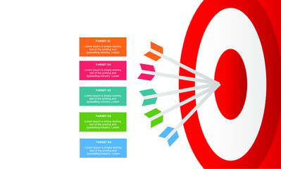 infographic target with 5 step element. Business concept with five options and number, steps or processes. data visualization. Vector illustration.