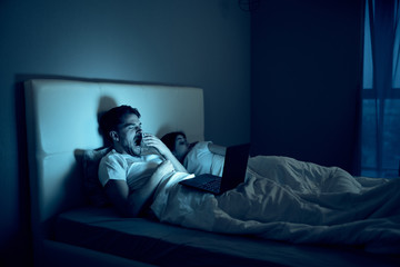 Fototapeta premium man sleeping on sofa