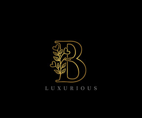 Golden B Floral Classy Logo