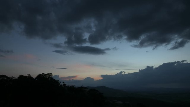 Cloudy Sky at Sunset in the Mountains in Brazil