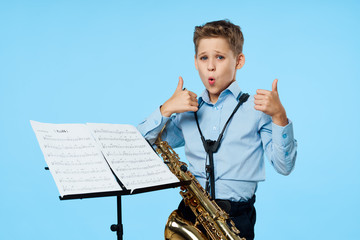 boy with saxophone