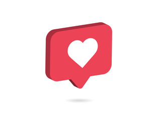 Notification Like icon. Social network app icon. Vector illustration