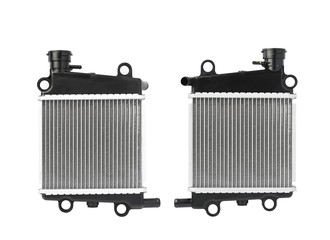 aluminum motorcycle or scooter radiators on white background, Radiators cooling system for Racing...