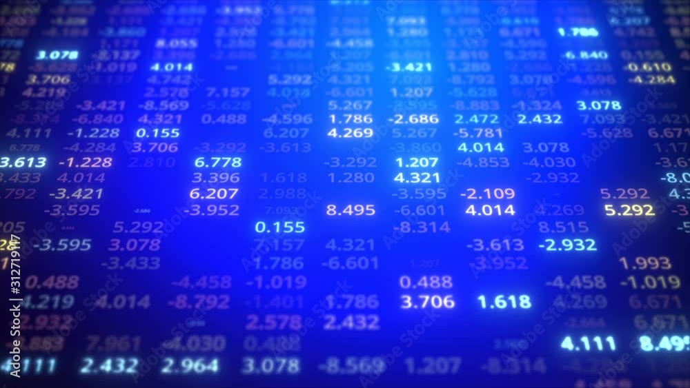 Canvas Prints blue data technological background video