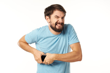 portrait of young man isolated on white background