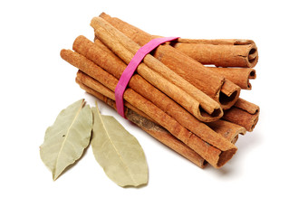 Cinnamon on a white background