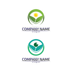 Tree leaf vector design eco friendly concept logo