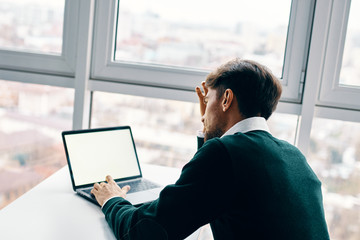 Fototapeta premium man with laptop