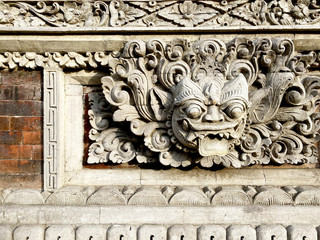 Close up the Balinese Demon Wall Ornament Textures
