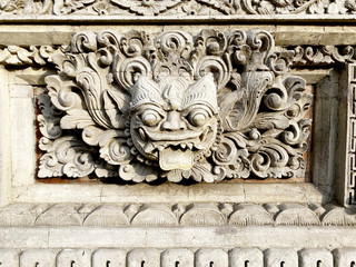Close up the Balinese Demon Wall Ornament Textures
