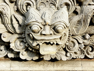Close up the Balinese Demon Wall Ornament Textures