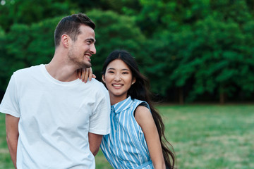 young couple in the park