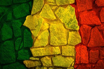Green yellow red on rock stone texture,reggae background