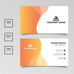 Elegance black and orange business card template design