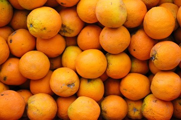 Stall with oranges in the market
