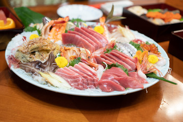a plate of sushi celebrating japanese new years