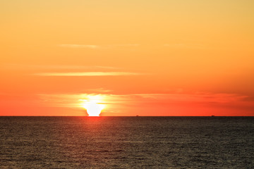 Beautiful sunset and clouds on the sea