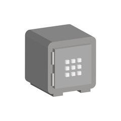 Safe with a numerical code..3d vector illustration and isometric view.	