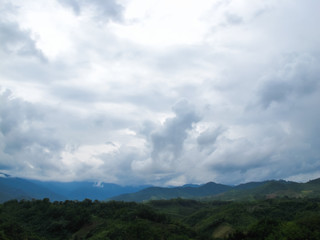 white cloud on top of the mountain