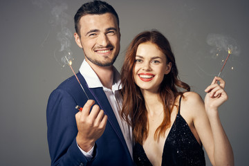 cheerful young couple holiday fun lifestyle