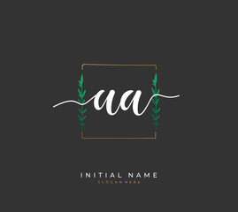 Handwritten letter AA for identity and logo. Vector logo template with handwriting and signature style.