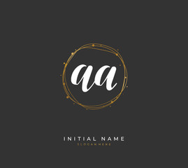 Handwritten letter AA for identity and logo. Vector logo template with handwriting and signature style.