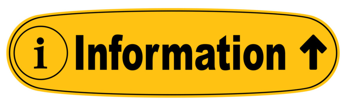 Yellow information sign