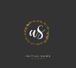Handwritten letter A S AS for identity and logo. Vector logo template with handwriting and signature style.