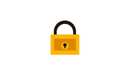  Padlock icon illustration flat design with long shadow