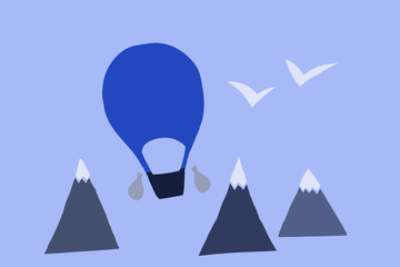 Aerostat on blue backround